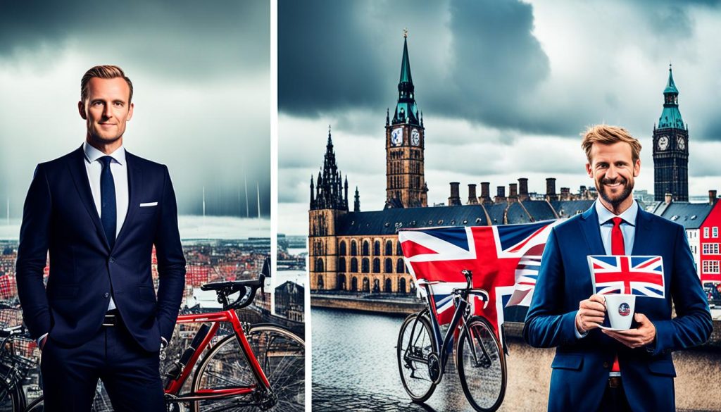 Compare Business and culture between United Kingdom  and  Denmark